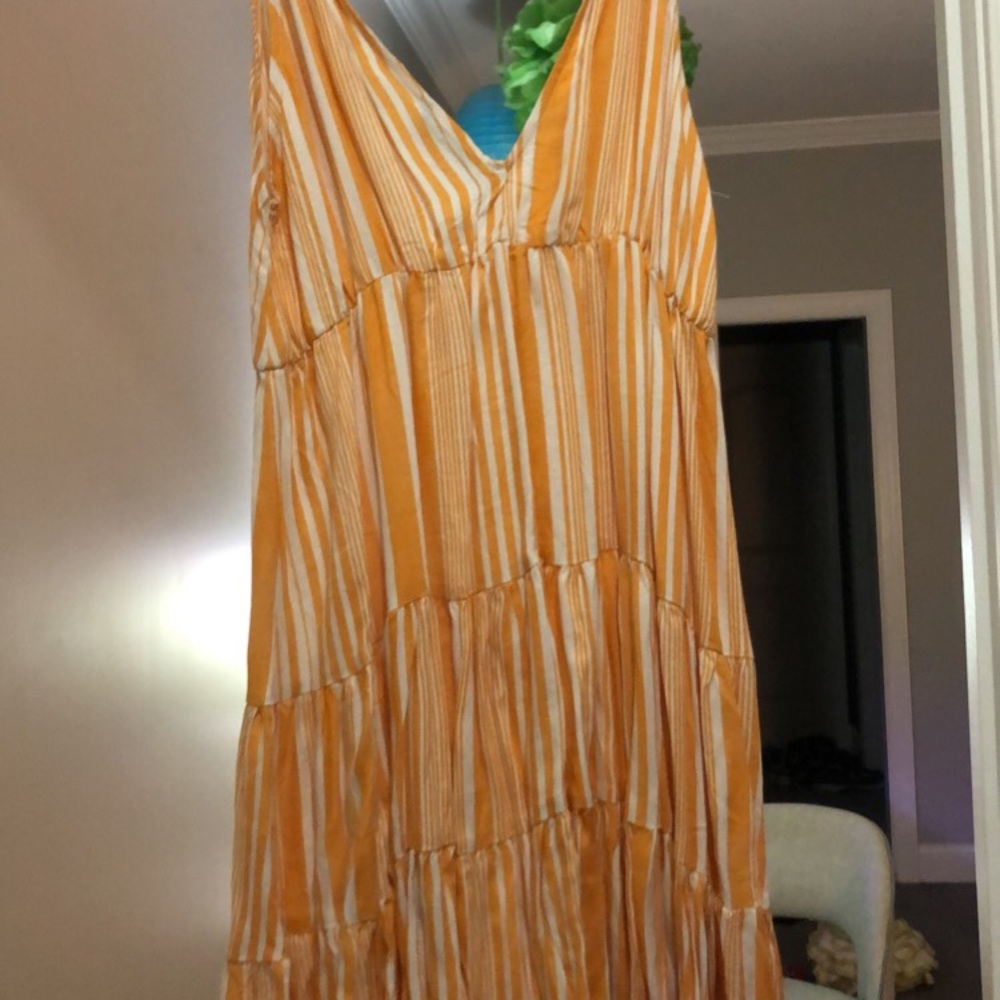 orange striped dress